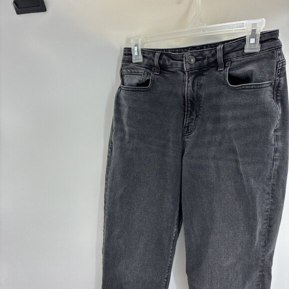 American Eagle Womens Size 4 Black High Rise Mom Jeans Tapered Leg Denim - Picture 2 of 7